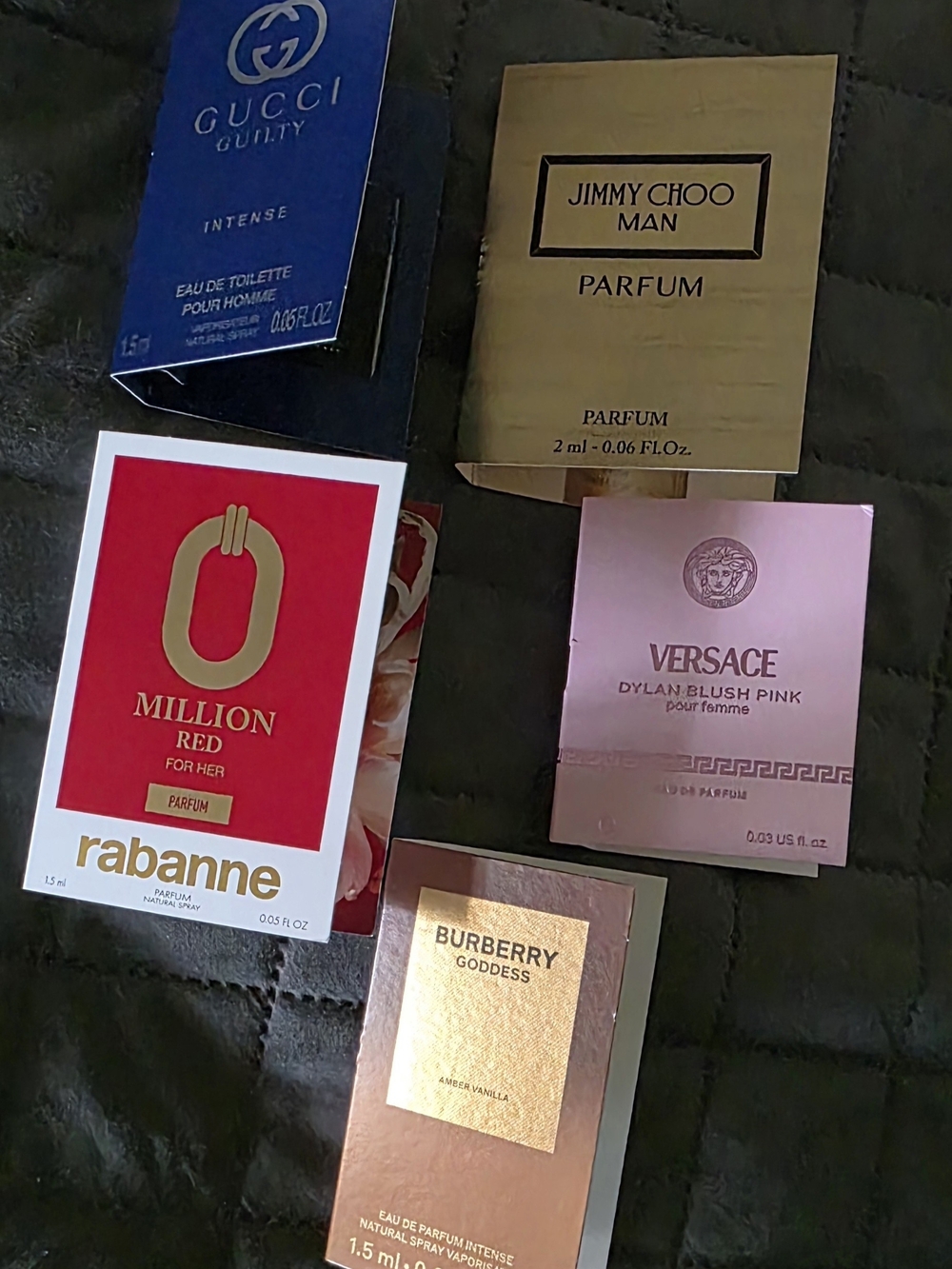 Designer Fragrance Sample Pack His & Her  - Mixed Brands (Red, Gold, Pink, Blue)